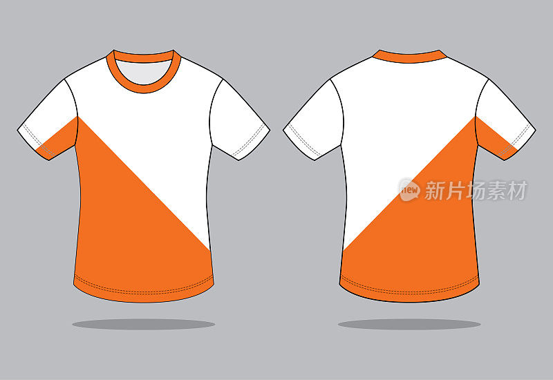 t恤设计矢量(橙色/白色)